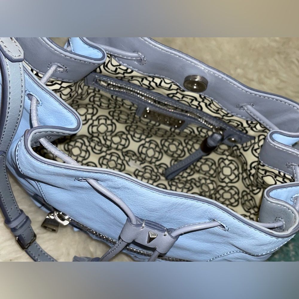 Rafe New York Ariana Leather Drawstring Handbag Blue Gray — image 6 of 8